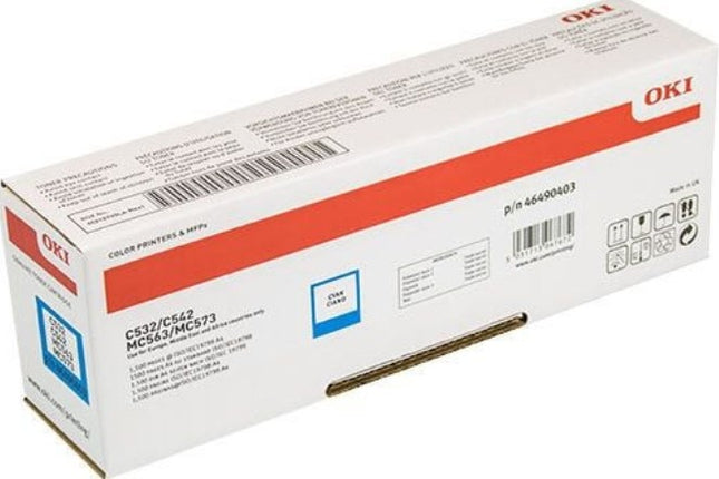 OKI Original 46490407 Cyan Blau Toner C532 C542 MC563 MC573 Groß