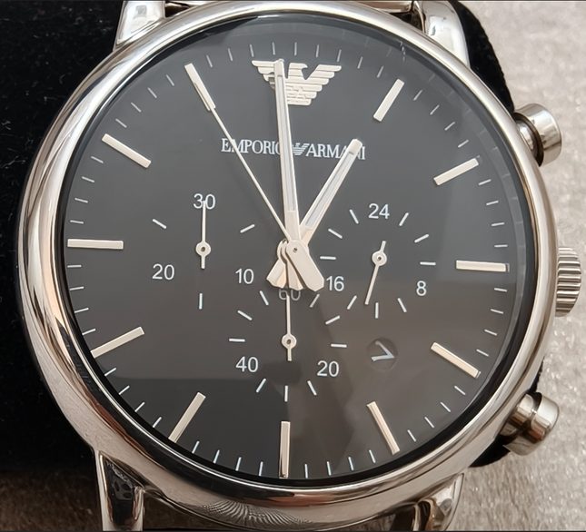 Emporio Armani Luigi AR1808 Herrenchronograph Edelstahl Mesh - gebraucht mit Originalbox