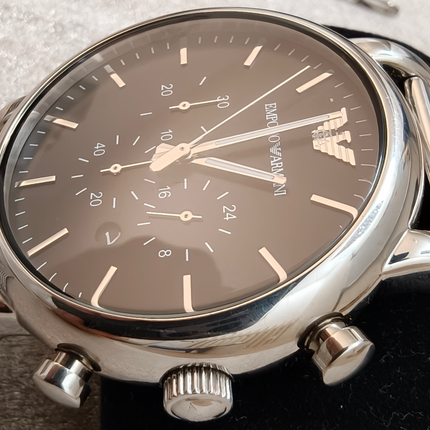 Emporio Armani Luigi AR1808 Herrenchronograph Edelstahl Mesh - gebraucht mit Originalbox