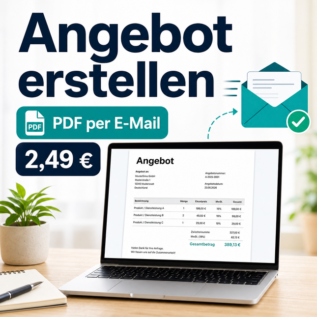 Angebot erstellen PDF per E-Mail